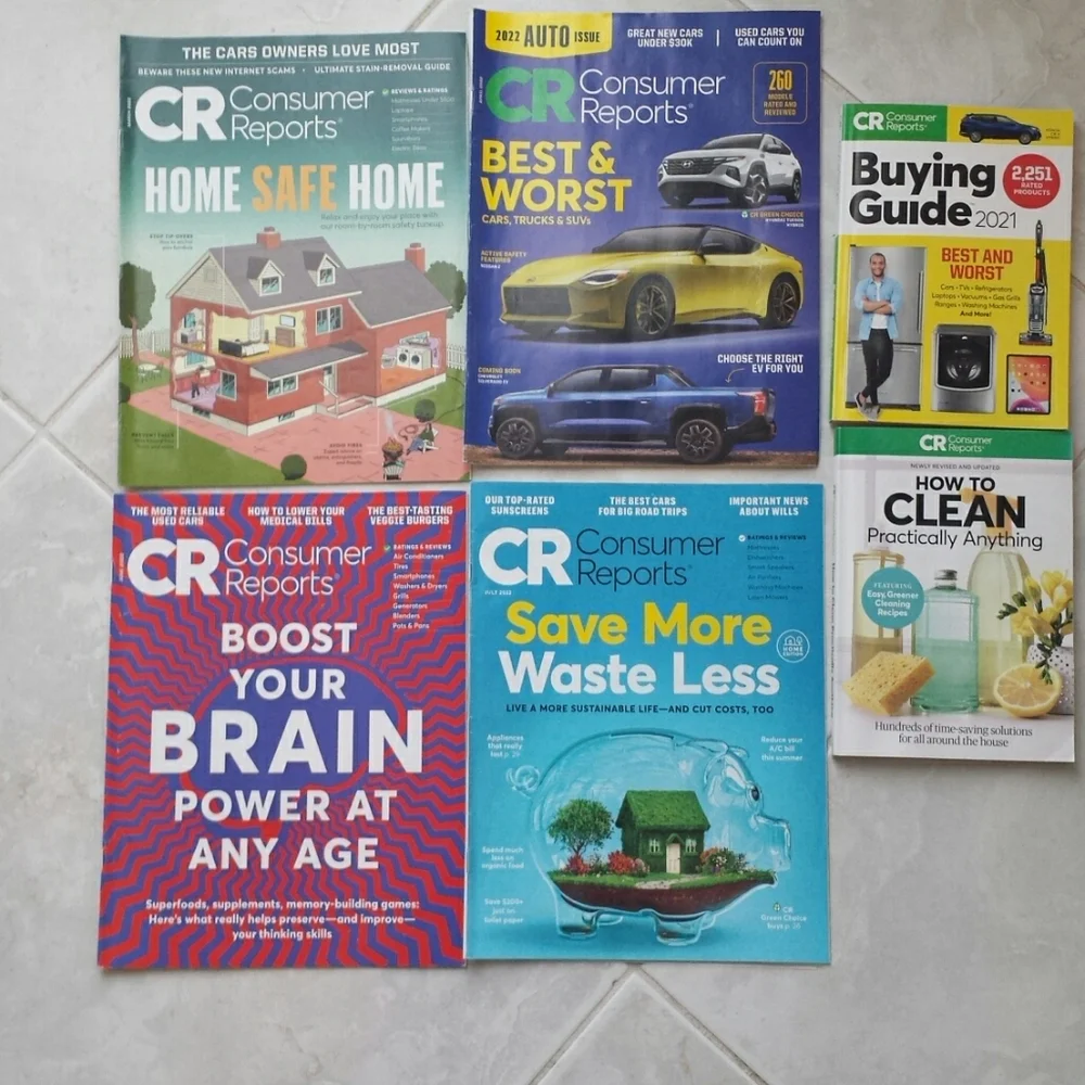 12 Consumer Reports Magazines and 2 Others